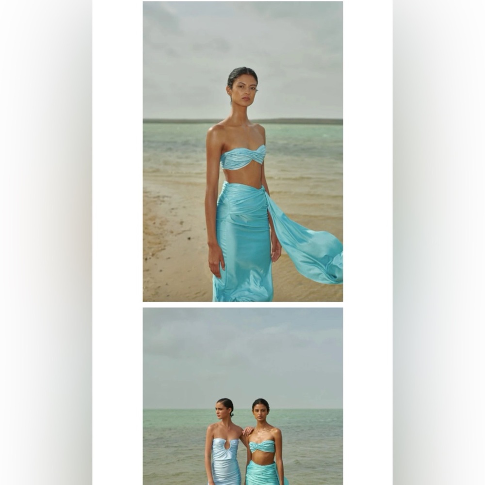Baobab collection turquoise swimsuit/bikini and asymmetrical skirt NWT